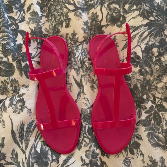 Stuart Weitzman Hot Pink Jelly Sandals Size 9 - Picture 1 of 8